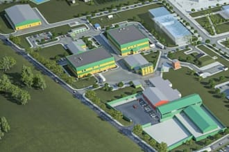 revamp 3d factory, revit assignment,cgi warehouse animation, industrial building