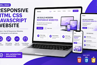 create a responsive html css javascript website
