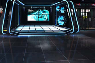 do 3d entertainment spaces, gaming room, cinema, 3d amusement park design