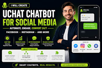 create uchat chatbot for social media, botpress, facebook, instagram