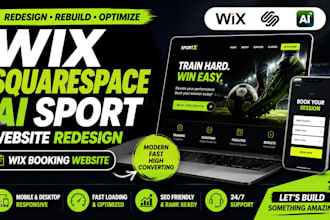 redesign rebuild wix squarespace ai sport website redesign wix booking website
