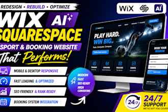 redesign rebuild wix squarespace ai sport website redesign wix booking website