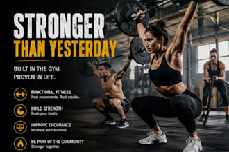 create professional gym and fitness social media posts
