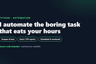 build a python automation script or bot for your repetitive tasks
