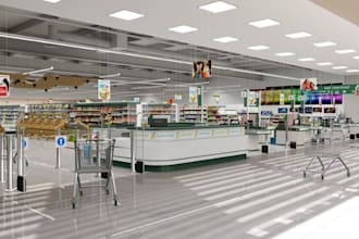 design 2d and 3d retail store boutique showroom and supermarket