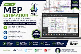 do mep estimation, electrical, hvac and plumbing quantity takeoff