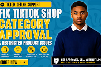 setup tiktok shop, approve tiktok shop category and fix tiktok shop violations