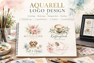 aquarell design handgezeichnet firmenlogo business branding aquarell