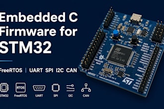 develop embedded c firmware for stm32 microcontrollers with freertos