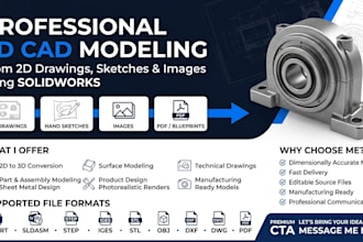 create accurate 3d cad models from 2d cad drawings, sketches, pdfs, blueprints