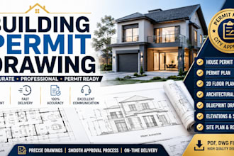 do building permit drawing house permit plan and blueprint drawing