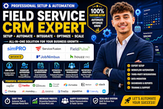 setup simpro service fusion fieldpulse workiz jobnimbus houzz pro CRM automation