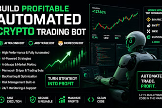 build profitable automated crypto trading bot, ai trading bot,arbitrage,memecoin