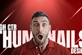 design custom youtube thumbnail with trending thumbnail design