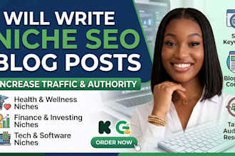 write niche SEO blog posts on health, finance and tech topics