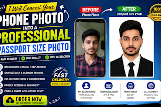 convert your phone photo into a professional passport size photo