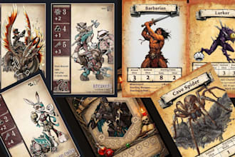 do custom card game board game artwork playing card tcg design tabletop game