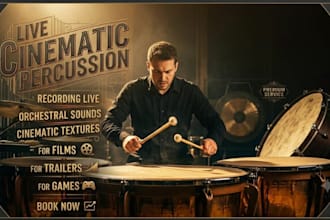 record professional live timpani for orchestral film scores trailer music, game