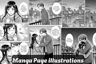 draw professional manga pages and manga illustrations