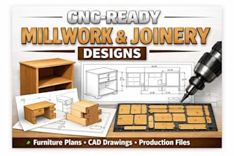 create professional millwork and  joinery designs for furniture and cnc plan