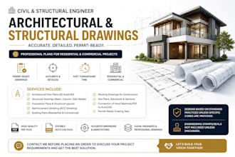 civil and structural engineering architectural floor plan and structural drawing