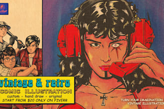 draw vintage comic retro illustration
