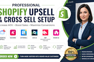 setup shopify upsell, cross sell, aov, essential, fbp, wiser ai kaching app