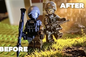 turn your toy, lego or sketch into a realistic cinematic photo