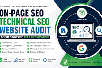 do on page SEO, website audit and fix google indexing