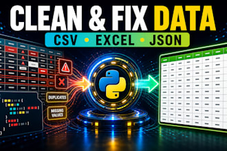 clean, fix and validate CSV, excel or json data with python