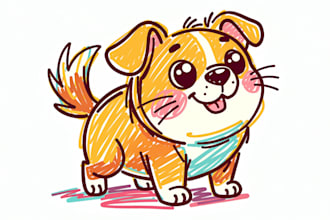 draw digital scribble pet portrait