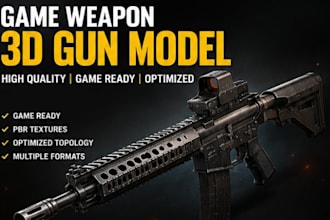 create high quality game weapon and 3d gun models and props models for games