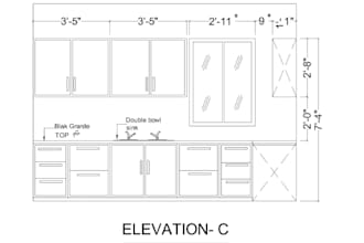 renovate existing kitchen, draw accurate elevation plan for proper installation