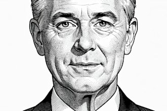 draw a wsj style hedcut portrait for you