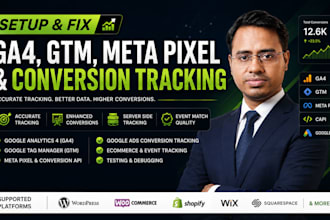 setup or fix ga4, GTM, meta pixel, capi and event tracking