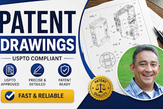 design patent drawings, uspto drawing, invention cad illustration for filing now