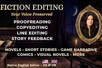 copy edit or line edit your fiction manuscript