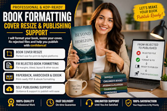 do resize book cover, fix rejected amazon kdp book formatting, self book publish