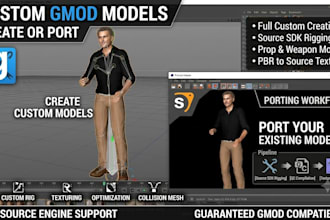 create or port custom 3d character models for gmod source engine