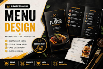 create a modern menu design