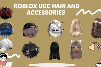 create custom roblox ugc hair, ugc accessories and bundle