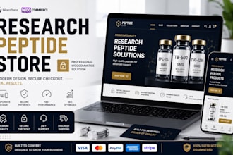 build professional research peptide store with woocommerce and secure checkout