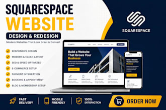 build custom squarespace design redesign website development seo
