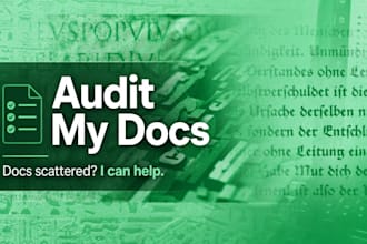 audit your documentation and prepare an improvement plan