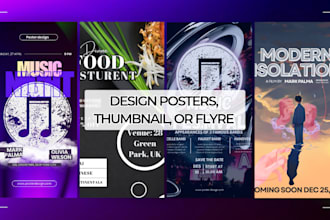 design creative movie poster, thumbnail, and flyer