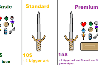 do simple pixel art icons or larger objects
