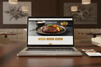 design a modern restaurant  with menu and online booking