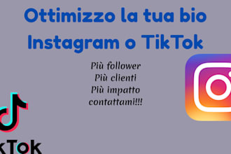 trasformo la tua bio insta o tiktok per aumentare follower e clienti