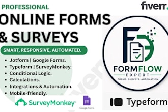 create jotform survey form, typeform survey with automation