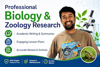 provide professional biology and zoology academic writing